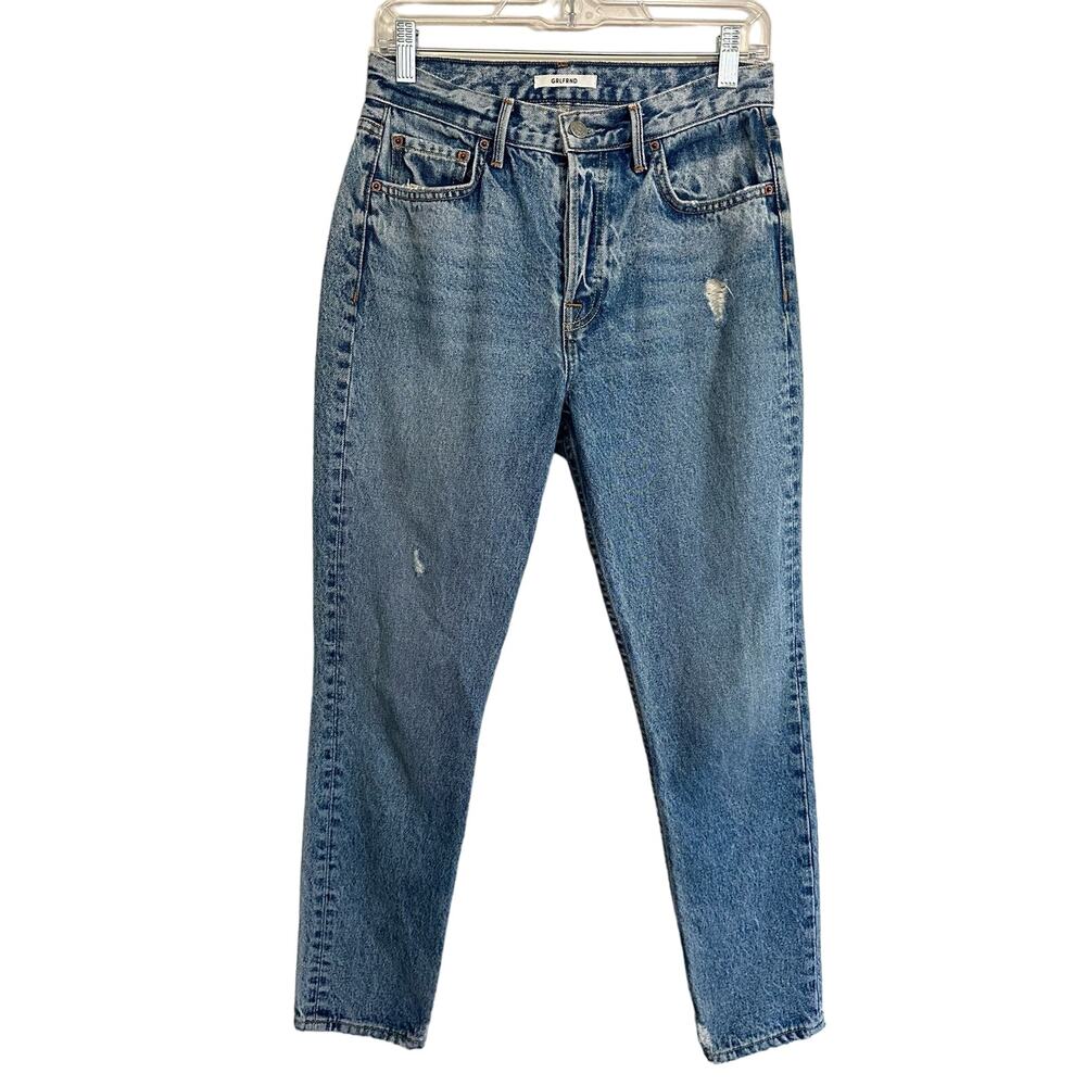 GRLFRND Revolve Karolina Jeans Size 27 High Rise Straight Leg Blue